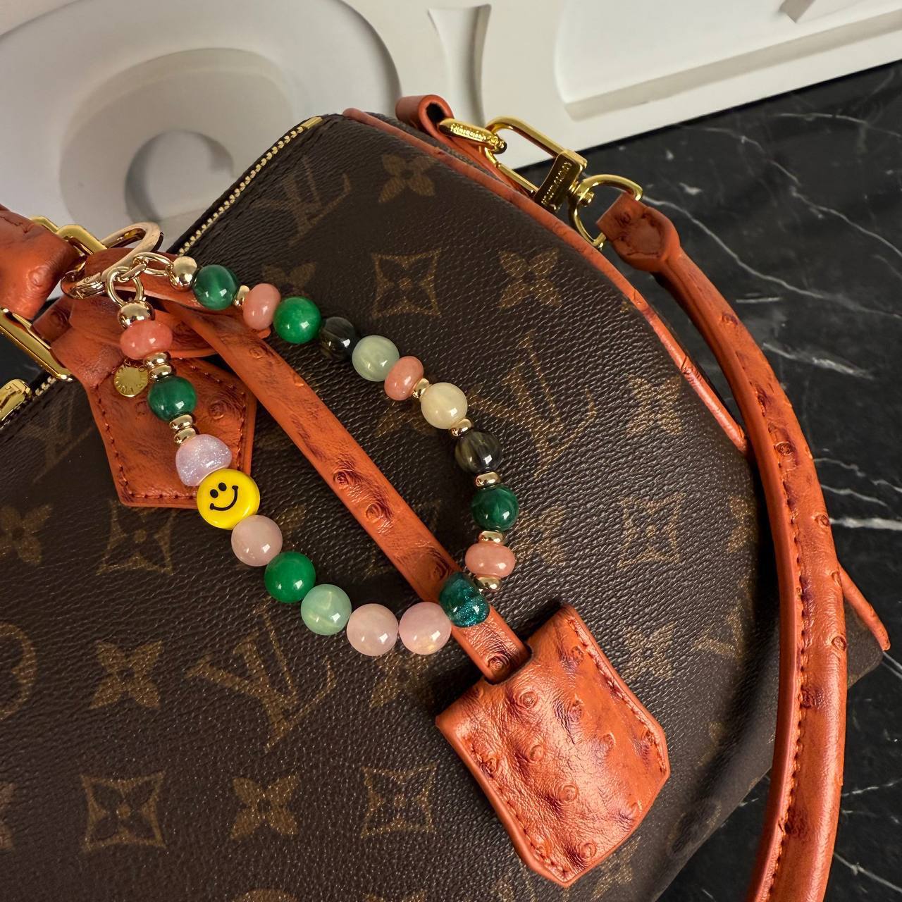 Monogram Ostrich Speedy Bandoulière - Зображення 5