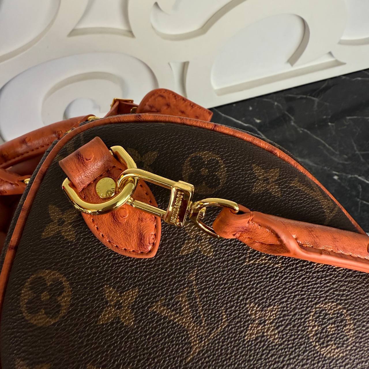 Monogram Ostrich Speedy Bandoulière - Зображення 6