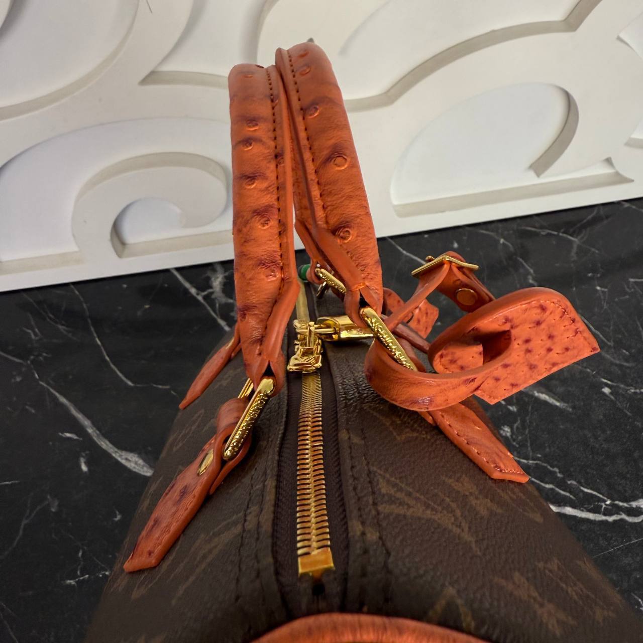 Monogram Ostrich Speedy Bandoulière - Зображення 3